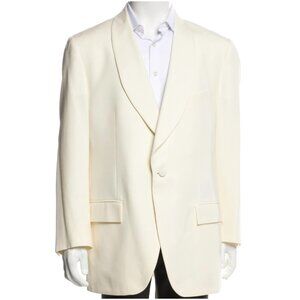 POLO Ralph Lauren Dinner Jacket Blazer 44 R tuxedo cream off white made in Italy